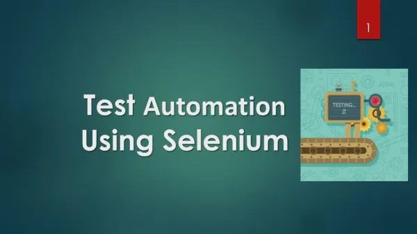 Test Automation Using Selenium