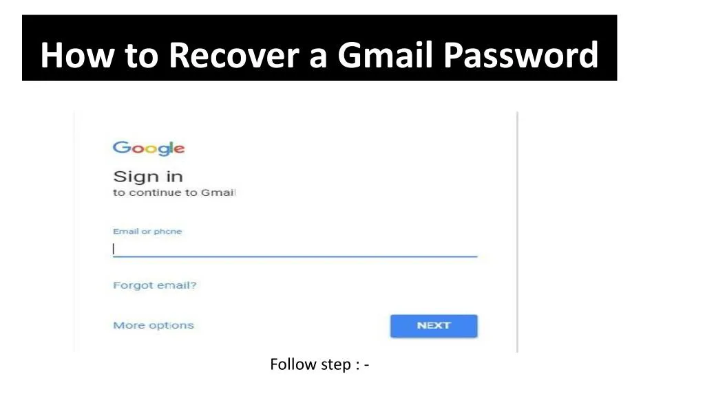 how to recover a gmail password