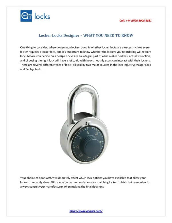 Locker Locks Designer – WHAT YOU NEED TO KNOW