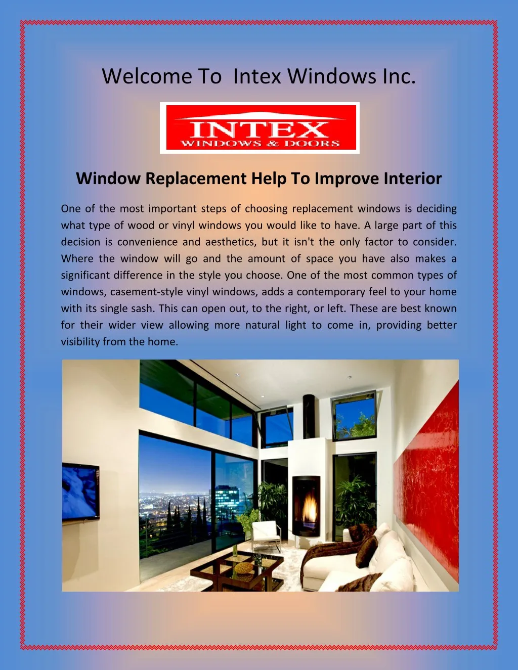 welcome to intex windows inc