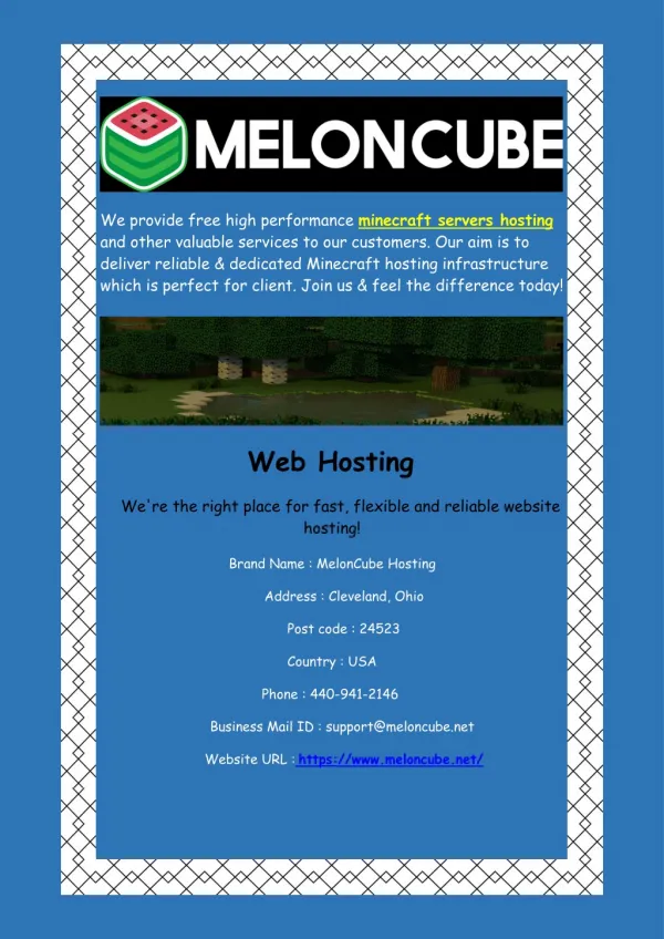 Get Free Minecraft Servers Hosting - Meloncube.net