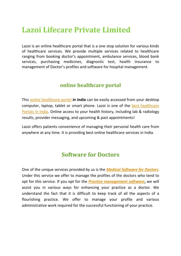 Digital Marketing in Healthcare Industry @ Lazoi