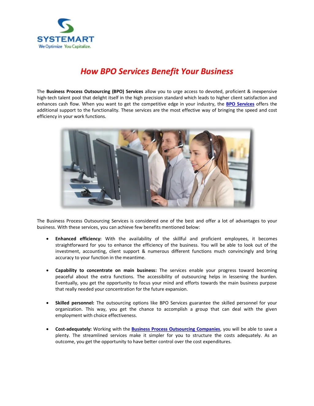 how bpo services benefit your business