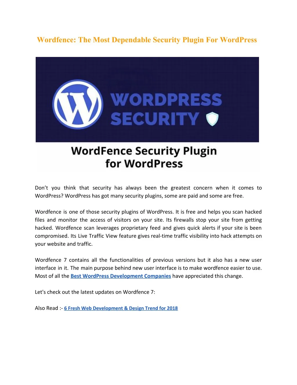 wordfence the most dependable security plugin