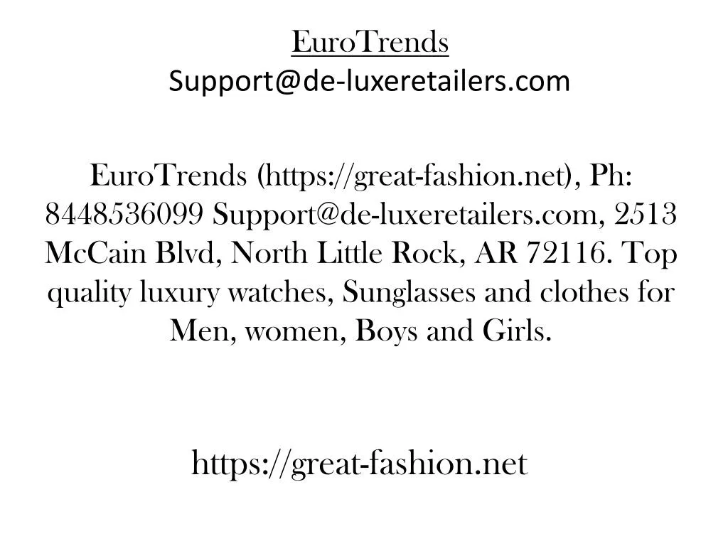 eurotrends support@de luxeretailers com