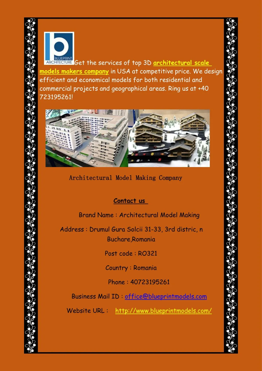 get the services of top 3d architectural scale