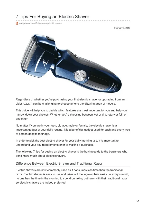 7 Tips For Buying an Electric Shaver