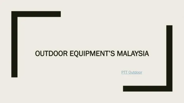 Hiking Equipment's in Malaysia