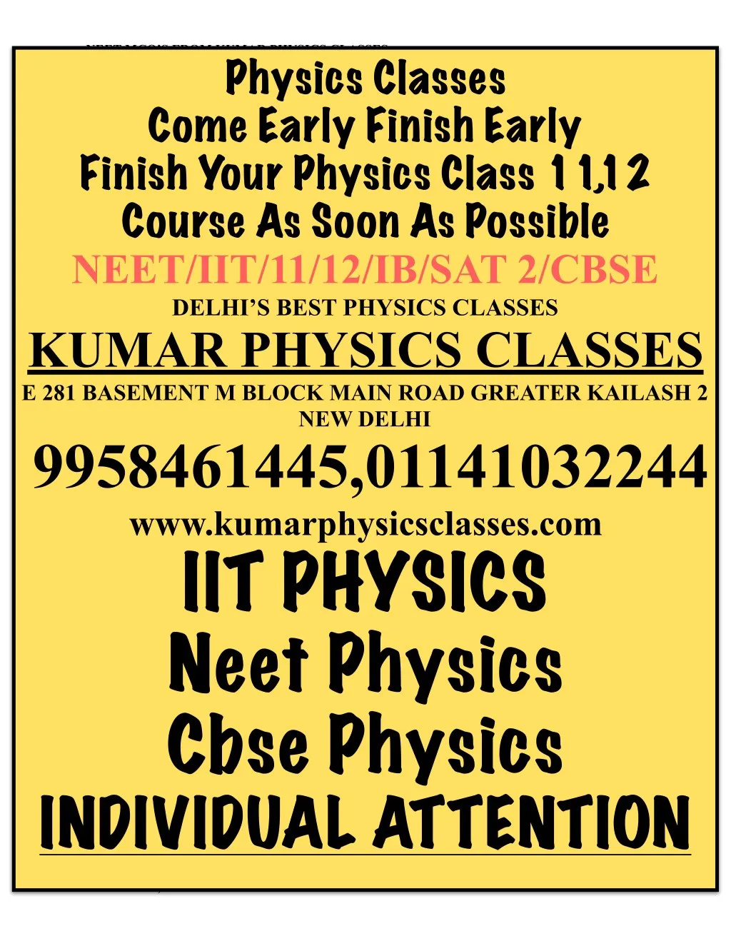 neet mcq s from kumar physics classes