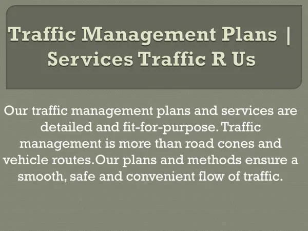 Traffic Management - 9 Simple Traffic Calming Steps