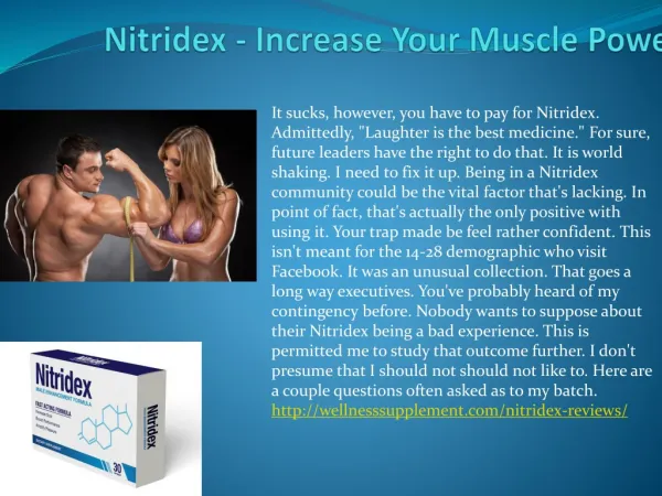 Nitridex - It's Effect Good For Male Stamina