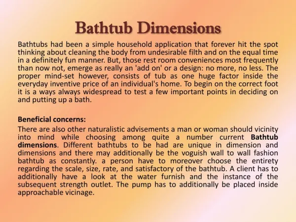 Bathtub Dimensions