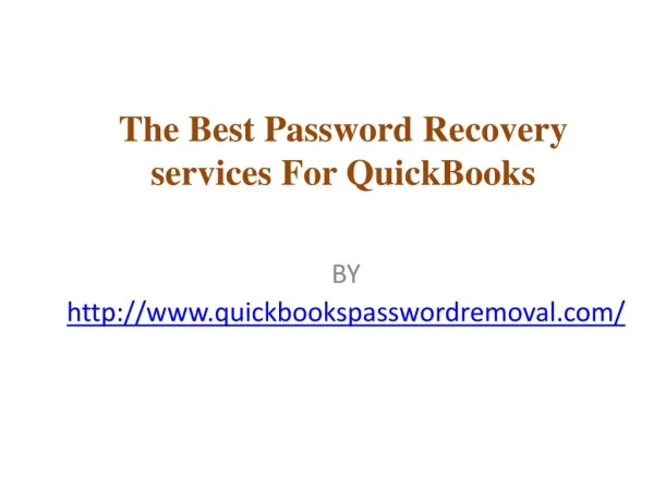 The Best Password Recovery services For QuickBooks