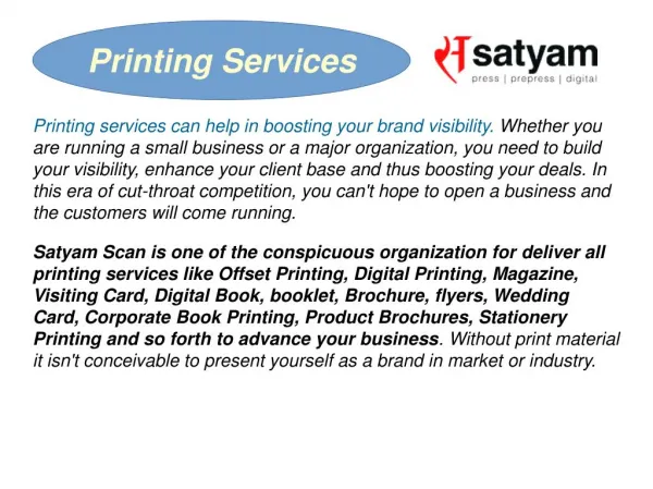 Quality Printing Services | Offset Printing - Digital Printing