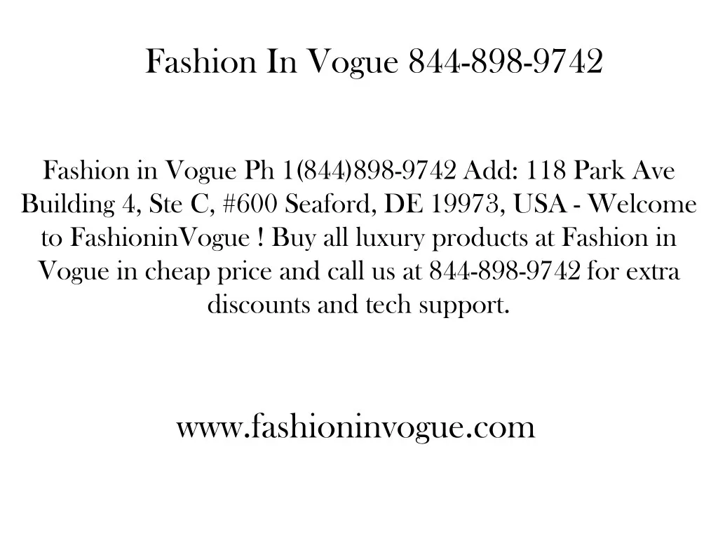 fashion in vogue 844 898 9742