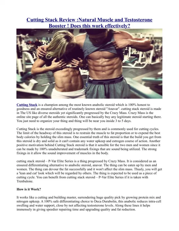 Cutting Stack Review :Natural Muscle and Testosterone Booster ! Does this work effectively?