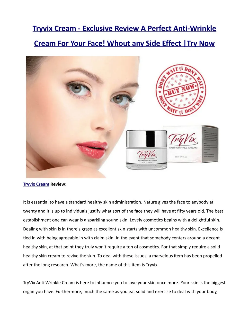tryvix cream exclusive review a perfect anti