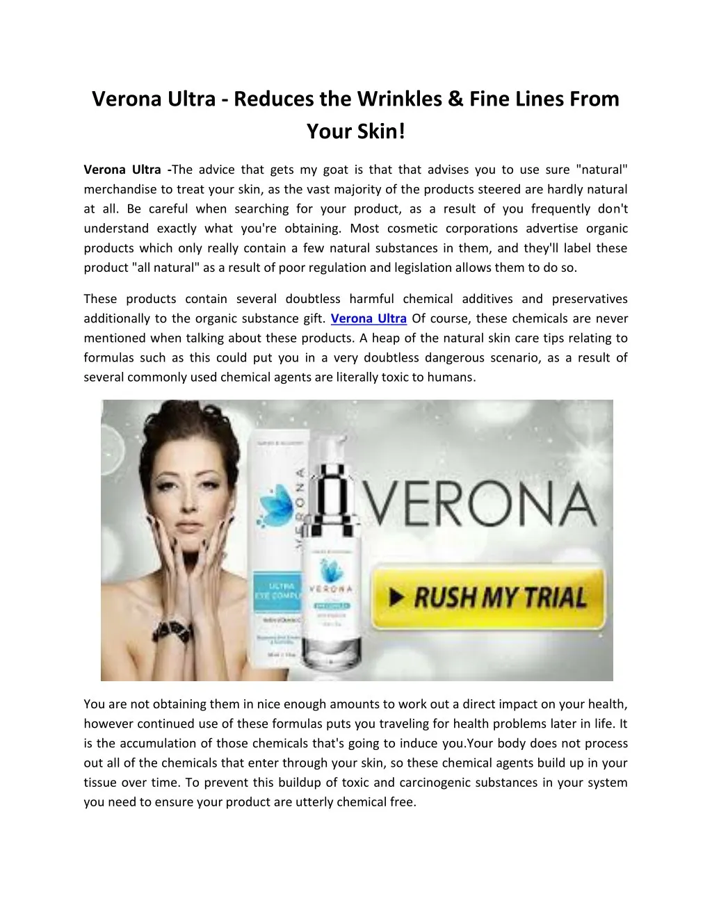 verona ultra reduces the wrinkles fine lines from