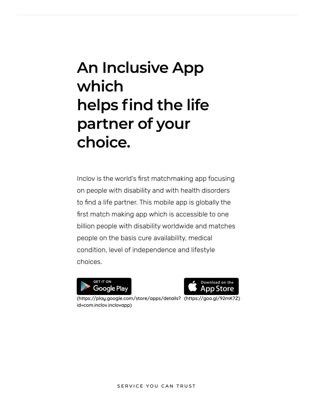 an inclusive app which helps nd the life partner