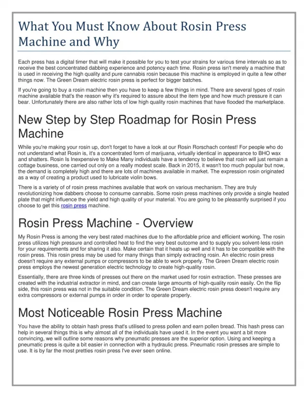 rosin press machine