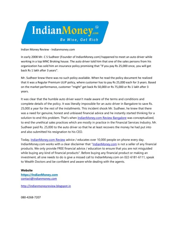 Indian Money Review - Indianmoney.com