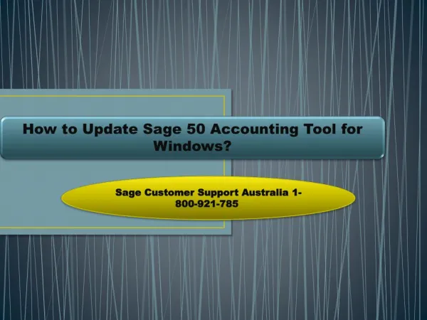 How to Update Sage 50 Accounting Tool for Windows?