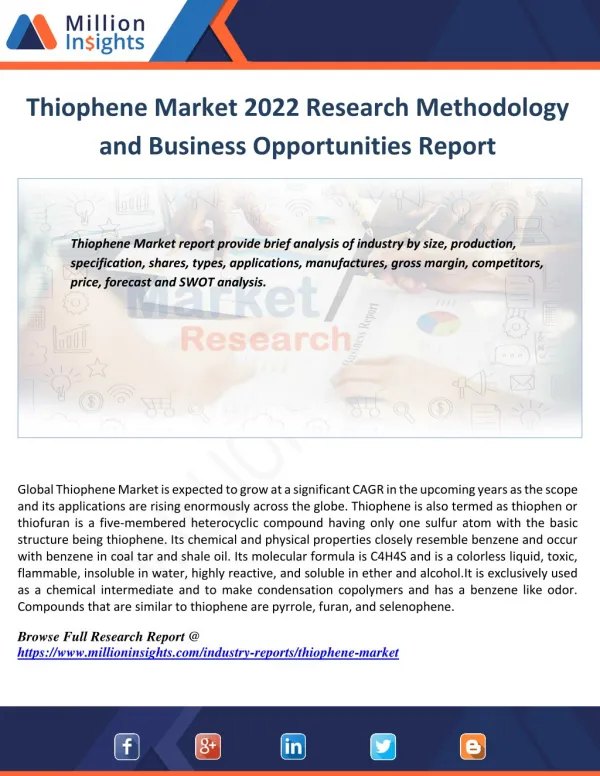 Thiophene Market Application,Specification and Future Scope Report 2022