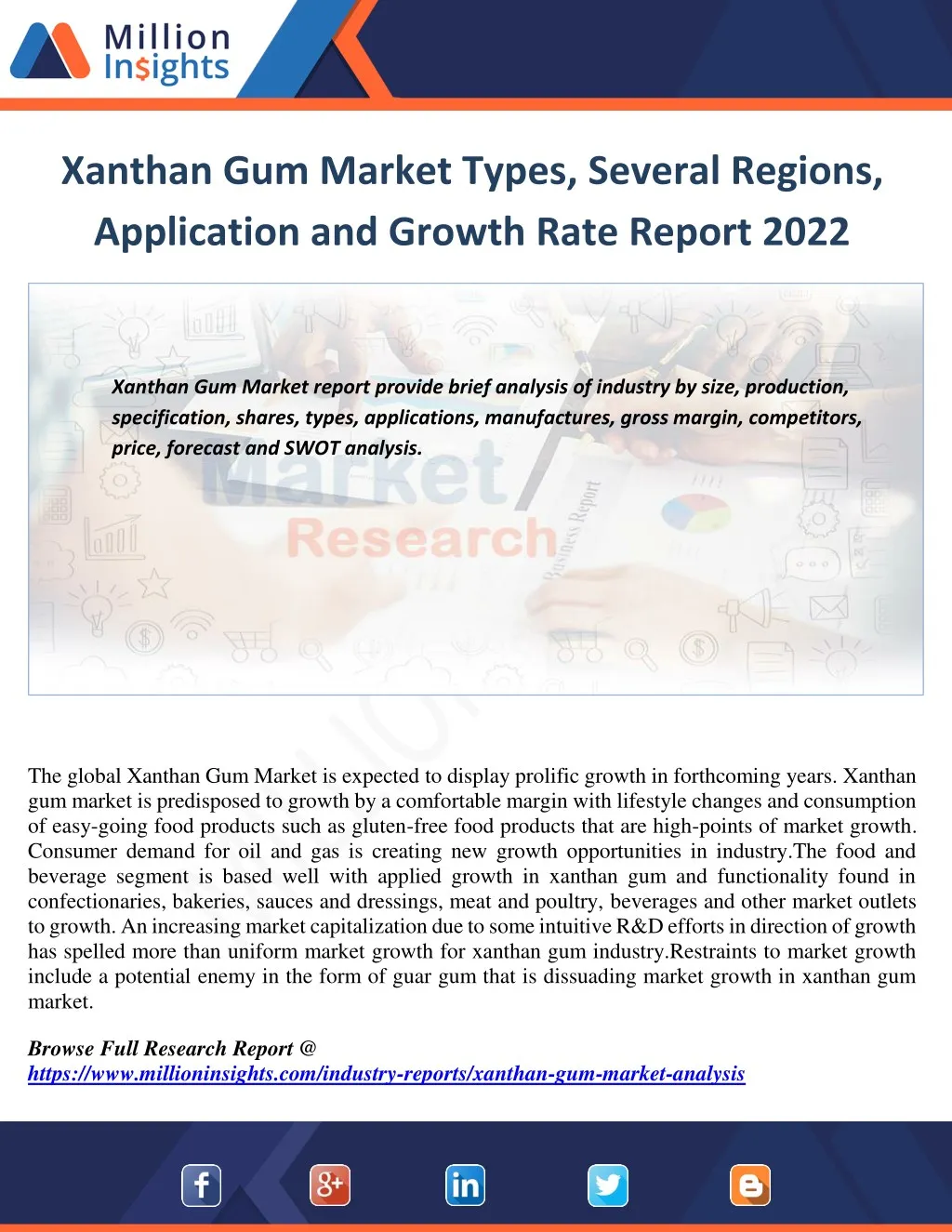 xanthan gum market types several regions