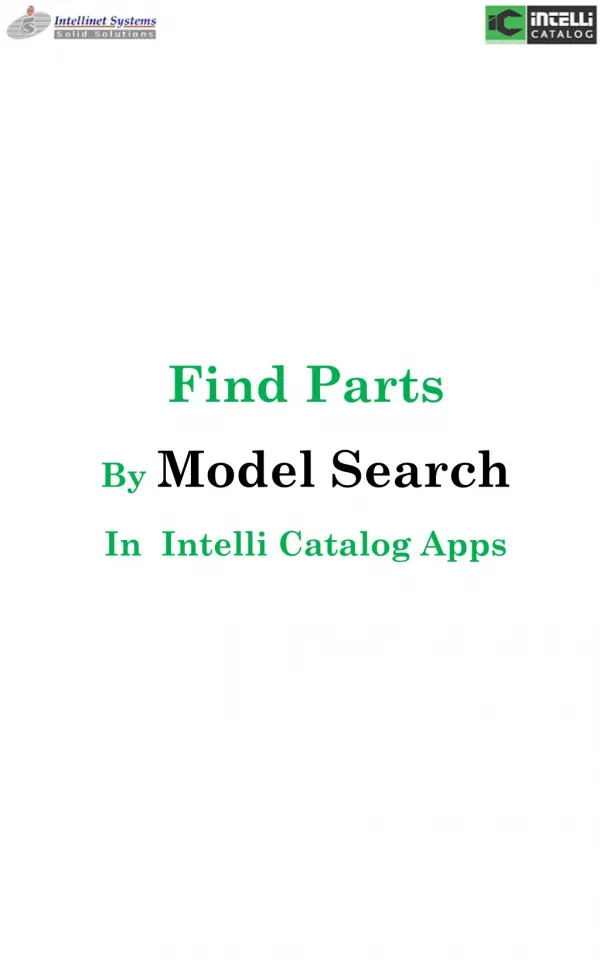 Find Parts by Model Search in Intelli Catalog Apps Electronic Parts Catalog Software
