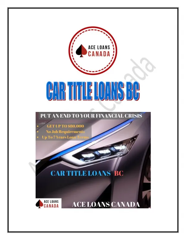 Canada's Best Car Title Loans BC