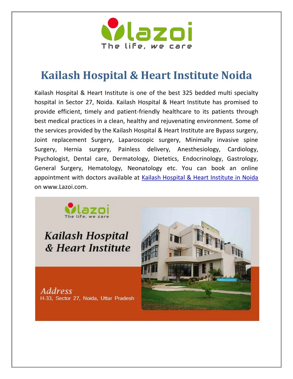 kailash hospital heart institute noida