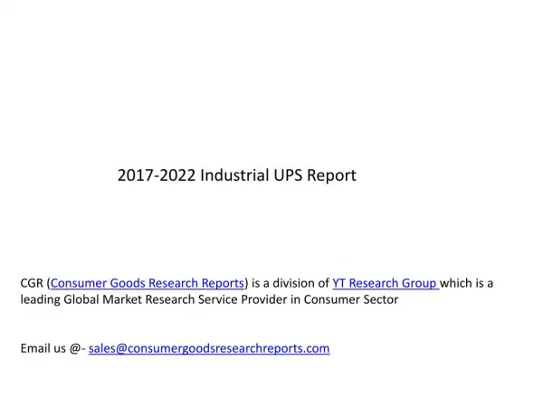 2017-2022 Industrial UPS Report
