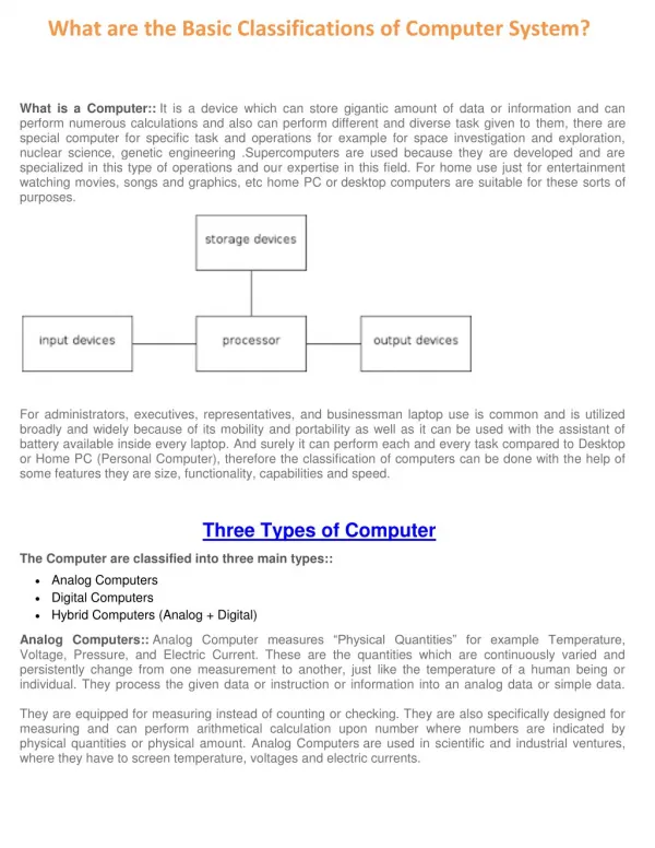 Classification of Computer System