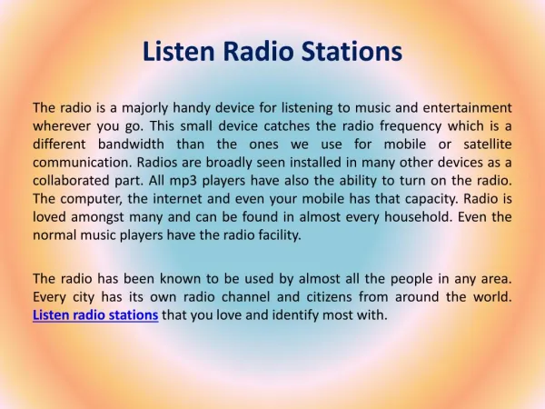 Listen radio stations