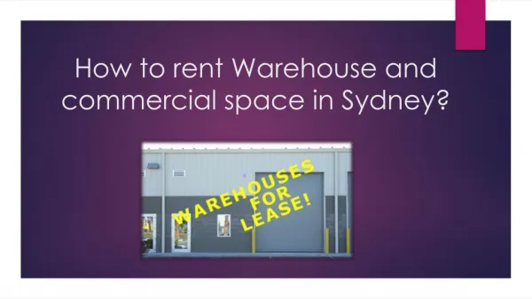 How to rent a commercial space in Sydney?