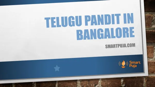 Telugu Pandit In Bangalore | Purohit In Bangalore - smartpuja.com