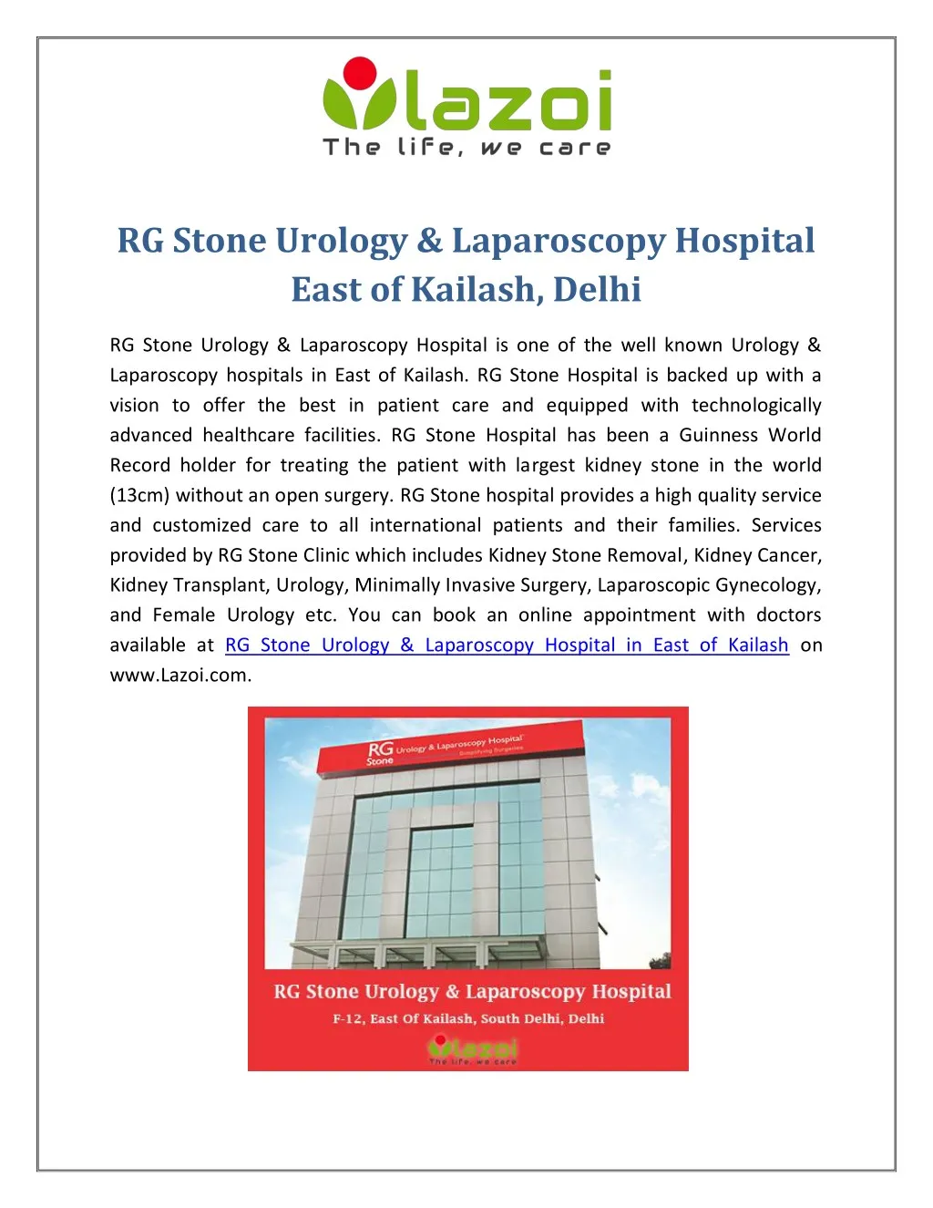 rg stone urology laparoscopy hospital east