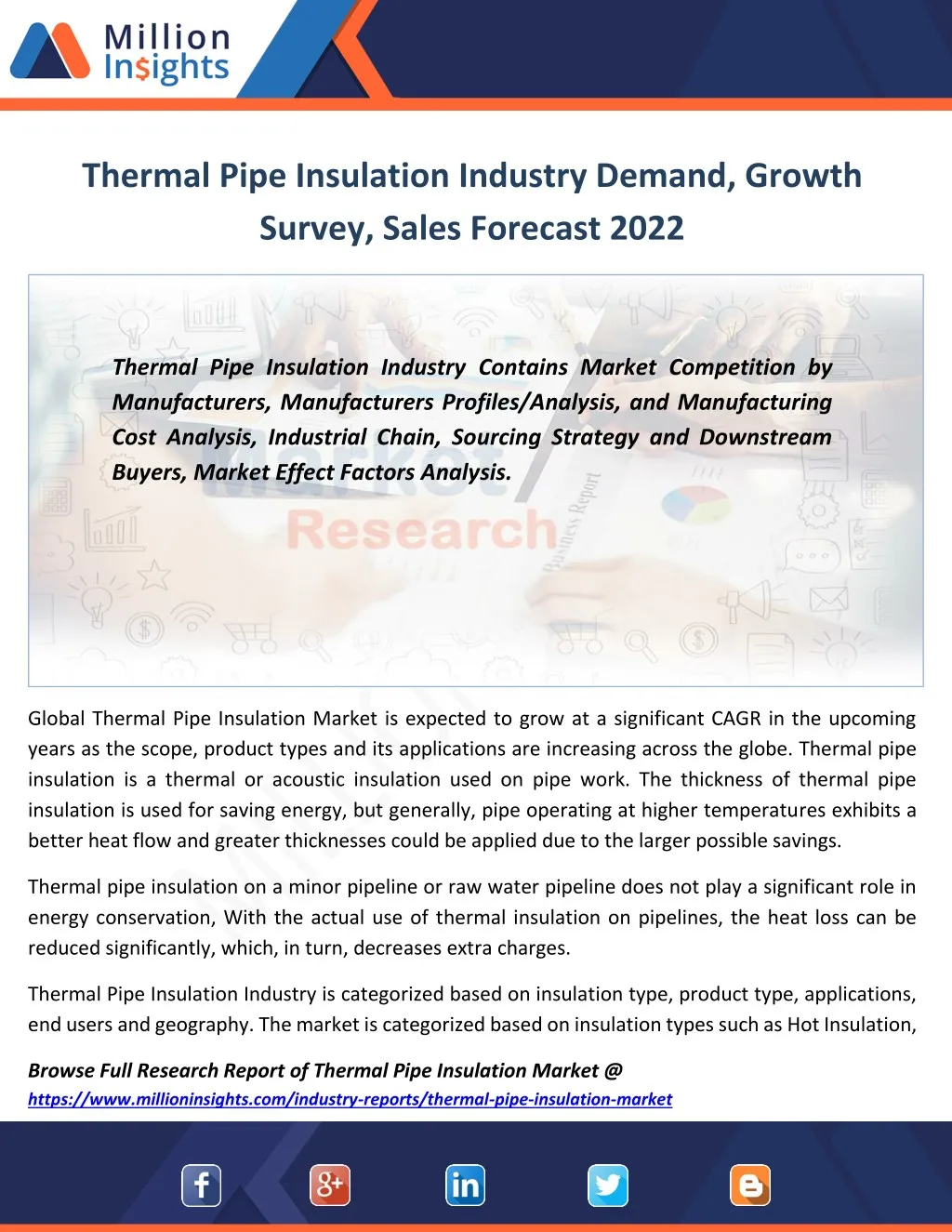 thermal pipe insulation industry demand growth