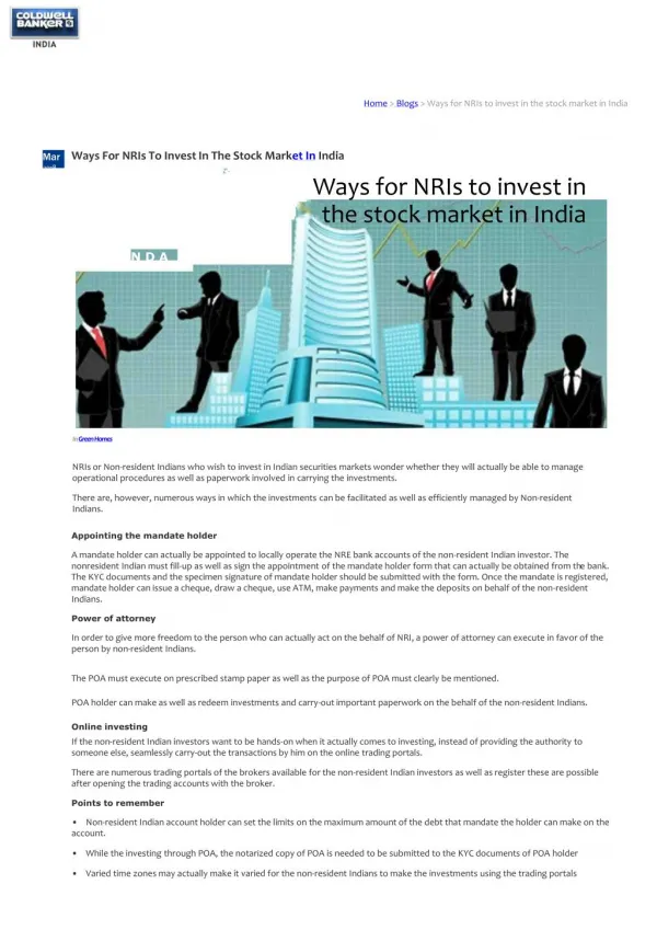 Ways For NRIs To Invest In The Stock Market In India