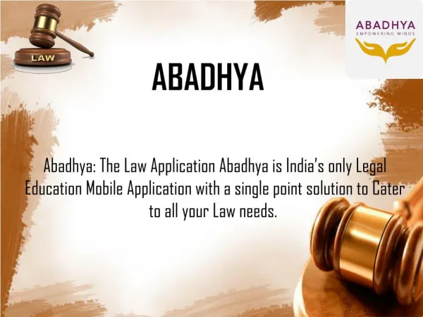 Online Law Bookstore & Law Lectures Video | Abadhya