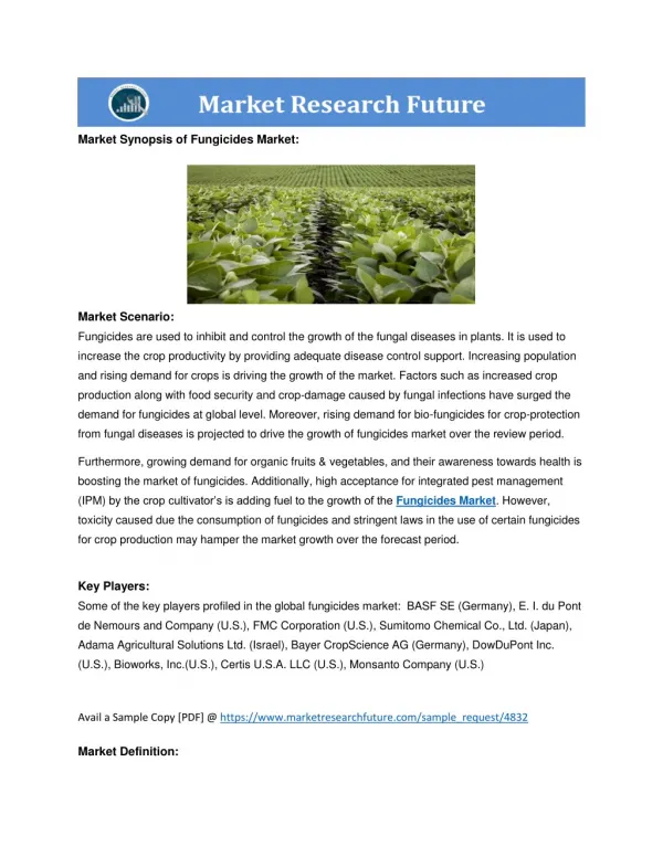 Fungicides Market report pdf formate