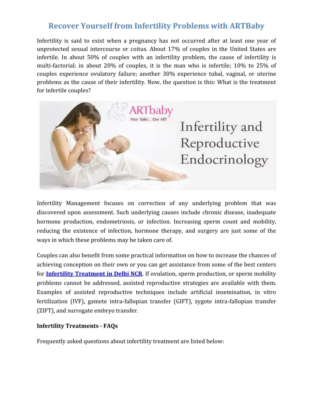 recover yourself from infertility problems with