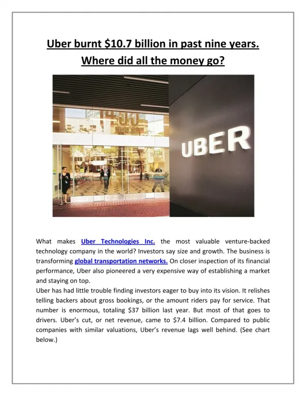 Uber burnt $10 7 billion in past nine years where did all the money go