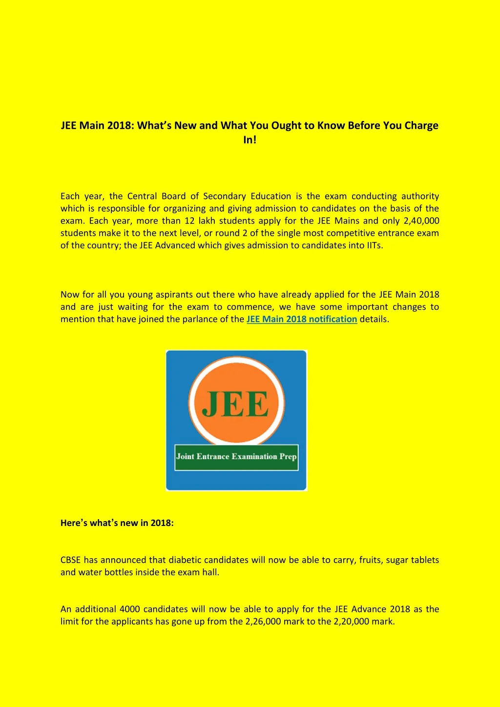 jee main 2018 what s new and what you ought
