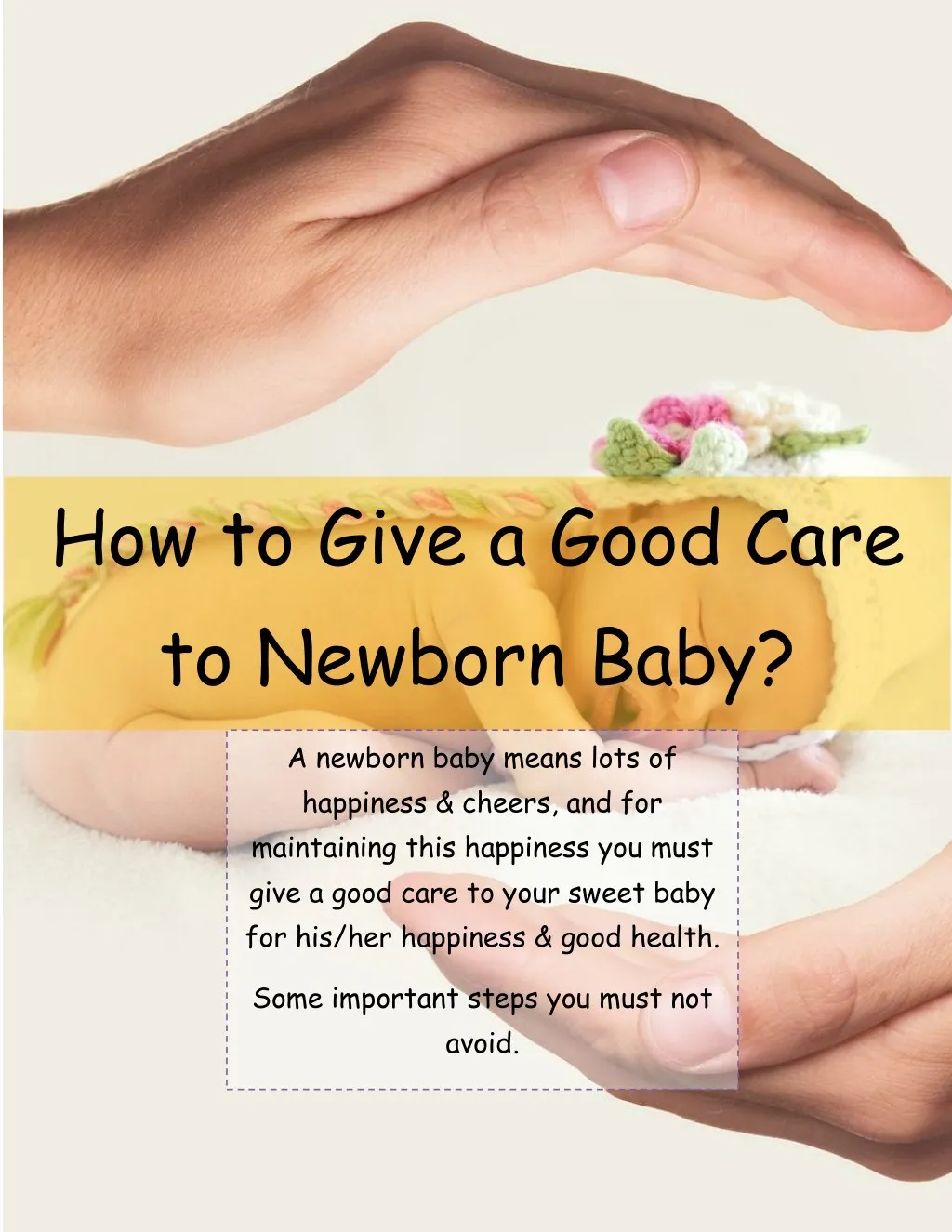 how to give a good care to newborn baby
