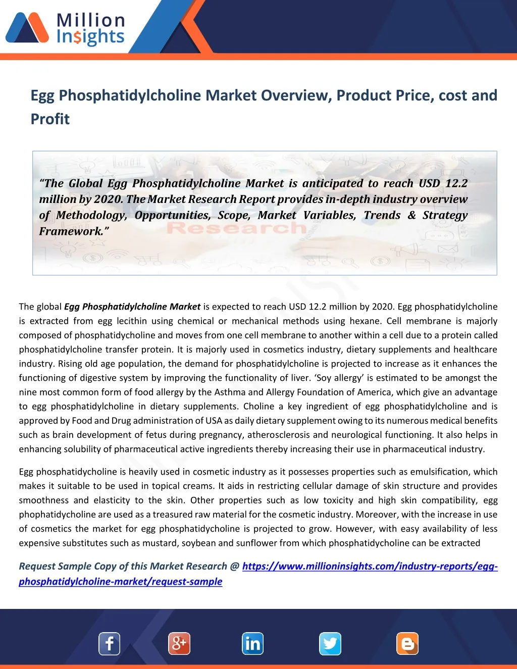 egg phosphatidylcholine market overview product