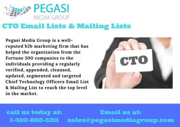 CTO Email Lists & Mailing Lists & Email Database in USA/UK/CANADA
