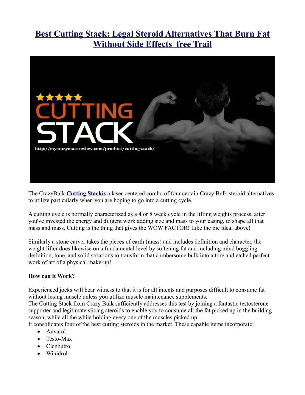 best cutting stack legal steroid alternatives