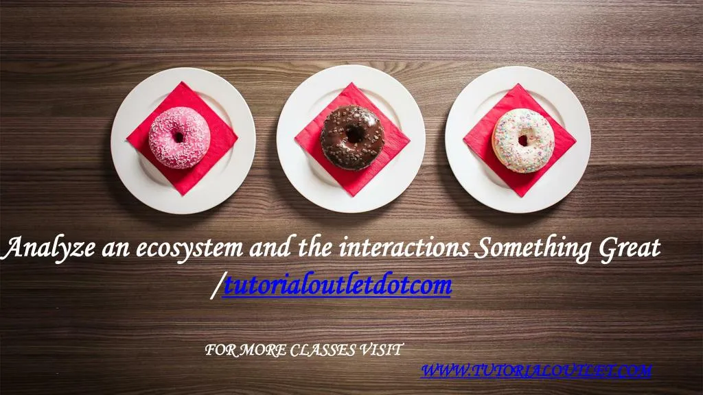 analyze an ecosystem and the interactions