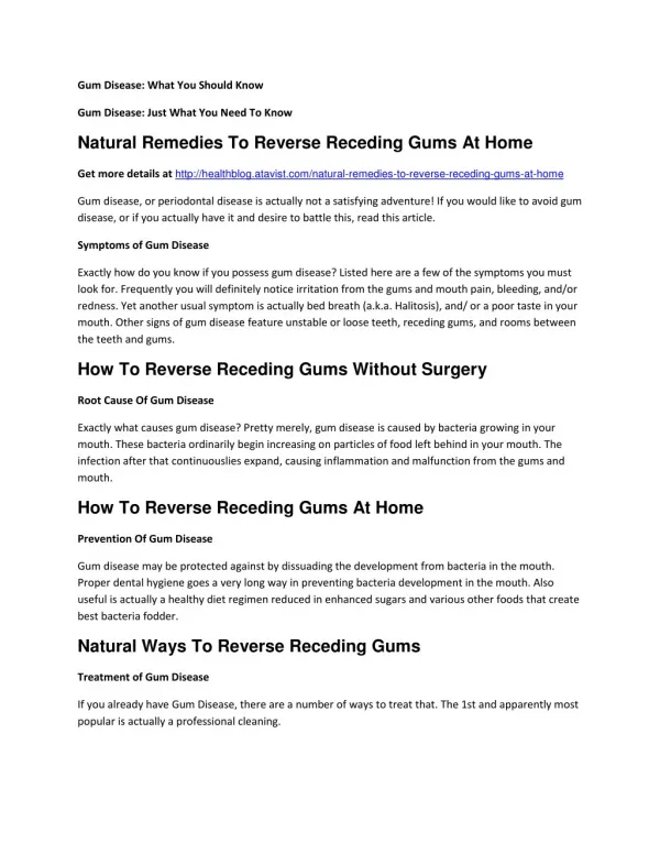 Natural Ways To Reverse Receding Gums